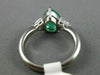 ESTATE 1.65CT DIAMOND & AAA COLOMBIAN EMERALD PLATINUM 3 STONE ENGAGEMENT RING