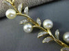 ESTATE WIDE & LONG .25CT DIAMOND & AAA SOUTH SEA PEARL 14KT YELLOW GOLD BRACELET