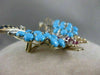 ANTIQUE LARGE DIAMOND RUBY SAPPHIRE TURQUOISE 14K W&Y GOLD BUTTERFLY PIN #2187