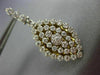 LARGE 1.52CT DIAMOND 18K 2 TONE GOLD MARQUISE SHAPE FILIGREE LEVER BACK EARRINGS