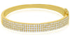WIDE 3.57CT DIAMOND 14K YELLOW GOLD MULTI ROW SEMI ETERNITY CUFF BANGLE BRACELET