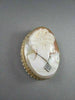 ANTIQUE LARGE .18CT DIAMOND FILIGREE LADY CAMEO 14K 2TONE BROOCH & PENDANT #1807