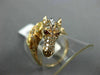 LARGE .96CT WHITE & FANCY YELLOW DIAMOND & AAA RUBY 18KT ROSE GOLD 3D HORSE RING