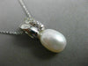 ANTIQUE .16CT DIAMOND & AAA SOUTH SEA PEARL 18KT WHITE GOLD OVAL PENDANT #12013