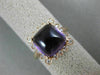 LARGE 4.63CT DIAMOND & AAA CUSHION CUT CABOCHON AMETHYST 14K ROSE GOLD HALO RING