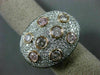 EXTRA LARGE 3.52CT WHITE & PINK DIAMOND 18K WHITE & ROSE GOLD OVAL ETOILE RING