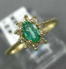 ESTATE .45CT DIAMOND & AAA EMERALD 14KT YELLOW GOLD 3D OVAL FLOWER RING #21761