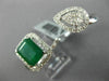 LARGE 2.90CT DIAMOND & AAA EMERALD 14KT WHITE GOLD 3D CLUSTER DOUBLE FINGER RING