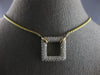 ESTATE LONG 2.01CT DIAMOND 14K YELLOW GOLD 3D OPEN SQUARE LOVE KNOT FUN NECKLACE