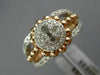 ESTATE LARGE .6CT ROUND & BAGUETTE DIAMOND 14K WHITE & ROSE GOLD FRIENDSHIP RING