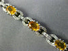 ESTATE 7.10CT DIAMOND & YELLOW SAPPHIRE 14KT WHITE GOLD 3D LOVE TENNIS BRACELET