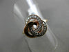 ESTATE WHITE & CHOCOLATE FANCY DIAMOND 14KT ROSE GOLD INFINITY FLOWER LOVE RING