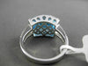 ESTATE WIDE 6.43CTW DIAMOND & AAA BLUE TOPAZ 14KT WHITE GOLD 3D RECTANGULAR RING