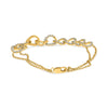 WIDE 1.55CT DIAMOND 14K YELLOW GOLD 3D CIRCULAR LOVE KNOT DOUBLE STRAND BRACELET