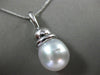 ESTATE LARGE & LONG .57CT DIAMOND 18KT WHITE GOLD SOUTH SEA PEARL PAVE PENDANT