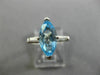 ESTATE 2.25CT DIAMOND & AAA BLUE TOPAZ 14K WHITE GOLD 3D 3 STONE ENGAGEMENT RING