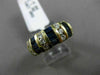 ESTATE WIDE 1.95CT DIAMOND & SAPPHIRE 14KT YELLOW GOLD 3D MULTI ROW WEDDING RING
