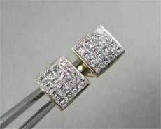 ESTATE 14KT W/Y GOLD .75CT PRINCESS DIAMOND STUD EARRINGS F-G VS SIMPLY THE BEST