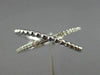 ESTATE .10CT ROUND DIAMOND 14KT WHITE GOLD 3D X LOVE MILGRAIN BEAD RING F/G VSSI