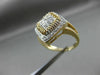 ESTATE LARGE .35CT DIAMOND 14K TWO TONE GOLD 3D SQUARE HALO FILIGREE RING #21995