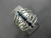 ESTATE WIDE .70CT DIAMOND & AAA SAPPHIRE 14K WHITE GOLD 3D MULTI ROW ETOILE RING