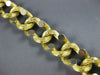 ESTATE WIDE & LONG 18KT WHITE & YELLOW GOLD 3D SOLID LINK BRACELET