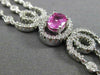 ESTATE WIDE 8.31CT DIAMOND & PINK SAPPHIRE 18K WHITE GOLD 3D MULTI ROW BRACELET