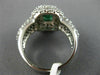 LARGE 2.80CT DIAMOND & AAA EMERALD 14KT WHITE GOLD 3D HALO PAVR ENGAGEMENT RING