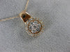 ESTATE .35CT DIAMOND 14KT ROSE GOLD 3D CLUSTER ROUND FLOATING FLOWER PENDANT