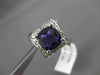 ESTATE LARGE 2.25CTW DIAMOND & AAA AMETHYST 14KT WHITE GOLD FLORAL STAR RING