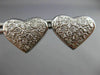 ESTATE 1.70CT DIAMOND 14KT WHITE GOLD 3D PAVE HEART SHAPE LOVE EARRINGS #21492