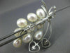 LARGE DIAMOND & AAA PEARL 14KT WHITE GOLD BOKAY FLOWER HEART BROOCH PIN #26611