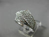 ESTATE WIDE .85CT ROUND DIAMOND 14KT WHITE GOLD 3D PAVE MULTI ROW FUN LOVE RING
