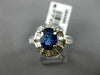 ESTATE 2.56CT DIAMOND & EXTRA FACET SAPPHIRE 18K WHITE GOLD OVAL ENGAGEMENT RING