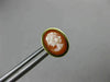 ESTATE OVAL 14KT YELLOW GOLD HANDCRAFTED LADY SHELL CAMEO EARRINGS 10mm #19573
