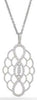 ESTATE 0.35CT DIAMOND 14KT WHITE GOLD 3D CLASSIC OPEN FLOWER FUN OVAL PENDANT