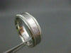 ESTATE WIDE 14KT WHITE GOLD HAMMER MATT & SHINY LOOK MENS WEDDING RING  #17951