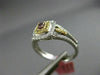 ESTATE GIA .44CT DIAMOND 18KT TRI COLOR GOLD 3D SQUARE HALO ENGAGEMENT RING