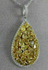 ESTATE EXTRA LARGE 4.48CT WHITE & FANCY YELLOW DIAMOND 18KT 2 TONE GOLD PENDANT