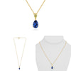 3.08CT FANCY YELLOW DIAMOND & AAA SAPPHIRE 14KT YELLOW GOLD PEAR SHAPE NECKLACE