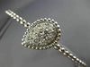 ESTATE WIDE .86CT DIAMOND 14KT WHITE GOLD 3D CLUSTER PEAR SHAPE BEADED BANGLE