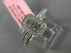ESTATE .71CT ROUND & BAGUETTE DIAMOND 18K WHITE GOLD 3D OCTAGON PROMISE RING