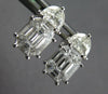 1.0CT DIAMOND 18K WHITE GOLD BAGUETTE ASSCHER & MOON STONE CLUSTER STUD EARRINGS