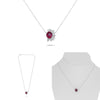 LARGE 3.16CT DIAMOND & AAA PINK SAPPHIRE 18KT WHITE GOLD 3D FLORAL LOVE NECKLACE