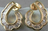 ESTATE WIDE 1.05CT DIAMOND 14KT YELLOW GOLD FLAT HOOP EARRINGS 18mm X 12mm