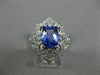 LARGE 2.46CT DIAMOND & AAA CUSHION CUT TANZANITE 14KT WHITE GOLD ENGAGEMENT RING