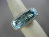 ESTATE LARGE 10.76CT DIAMOND & AAA BLUE TOPAZ 14KT WHITE GOLD 3D HALO FUN RING