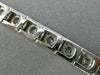 ESTATE WIDE 4CT DIAMOND 14KT WHITE GOLD SQUARE MILGRAIN CLASSIC TENNIS BRACELET