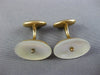 ANTIQUE AAA MOTHER OF PEARL 14K YELLOW GOLD CLASSIC HANDCRAFTED CUFF LINK #26424