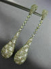 LARGE 3.66CT WHITE & FANCY CHOCOLATE DIAMOND 18KT WHITE GOLD 3D HANGING EARRINGS